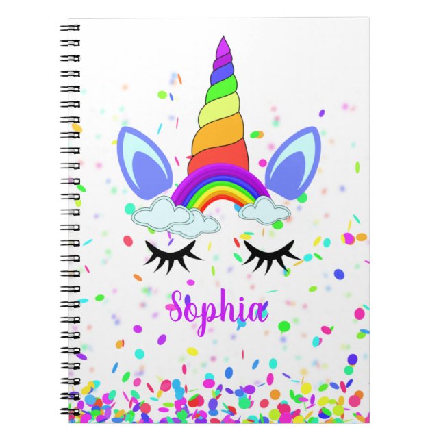 Cuaderno Niños mágicos personalizados con unicornio (Frente)
