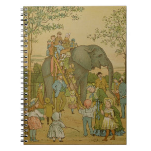 Cuaderno Niños montando en el elefante (litho)
