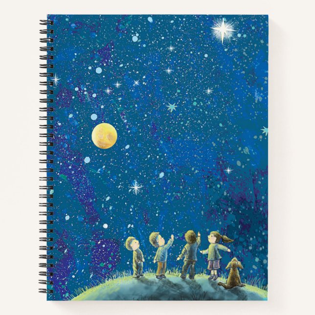 Cuaderno Niños observando estrellas (Anverso)