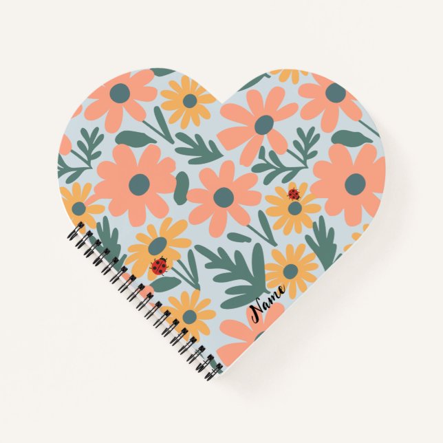 Cuaderno niños Patrón de flor de margarita de lunares mariq (Anverso)