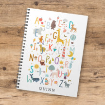 Niños pequeños ABC Ilustracion alfabeto con nombre