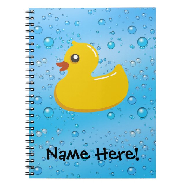Cuaderno Niños personalizados burbujas azules de goma del (Frente)