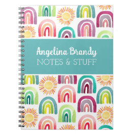 Cuaderno Niños personalizados con arcoiris y sol