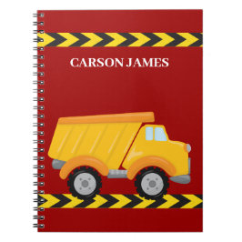 Cuaderno Niños personalizados Construcción Camión Trucos Ni