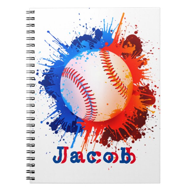 Cuaderno Niños personalizados de béisbol (Frente)
