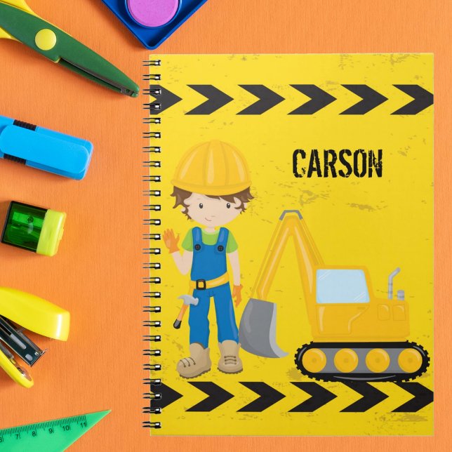 Cuaderno Niños Personalizados de la excavadora de vehículos (Subido por el creador)