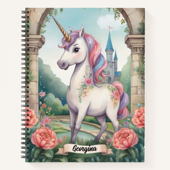 Cuaderno Niños personalizados de Secret Garden Unicorn (Anverso)