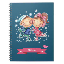 Cuaderno Niños que patinan | Entrega de Navidades de nombre