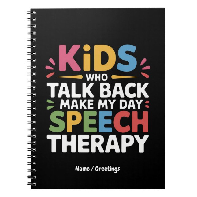 Cuaderno Niños que Responden Haciendo que Mi Día sea Terapi (Frente)