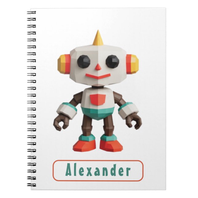 Cuaderno Niños Robot Personalizables (Frente)