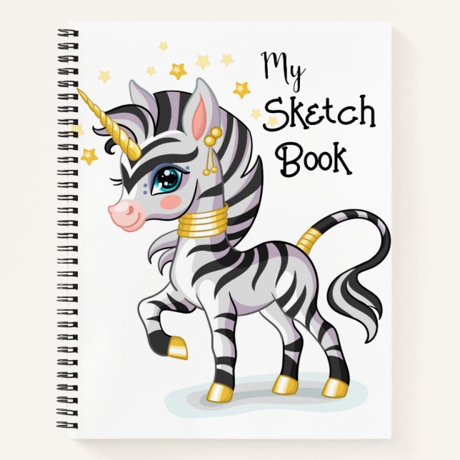 Cuaderno Niños Unicornio Cebra (Anverso)