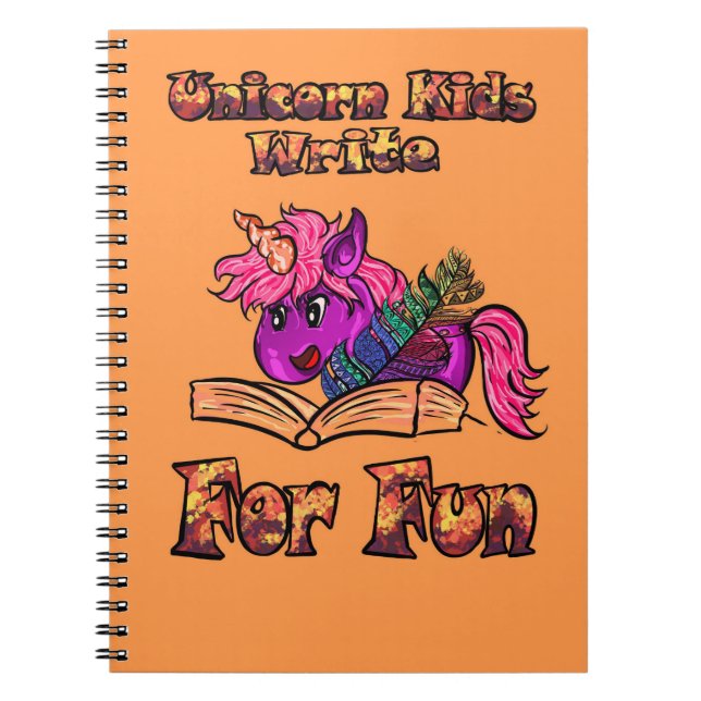 Cuaderno Niños Unicornios Escriben Para Diversión (Frente)