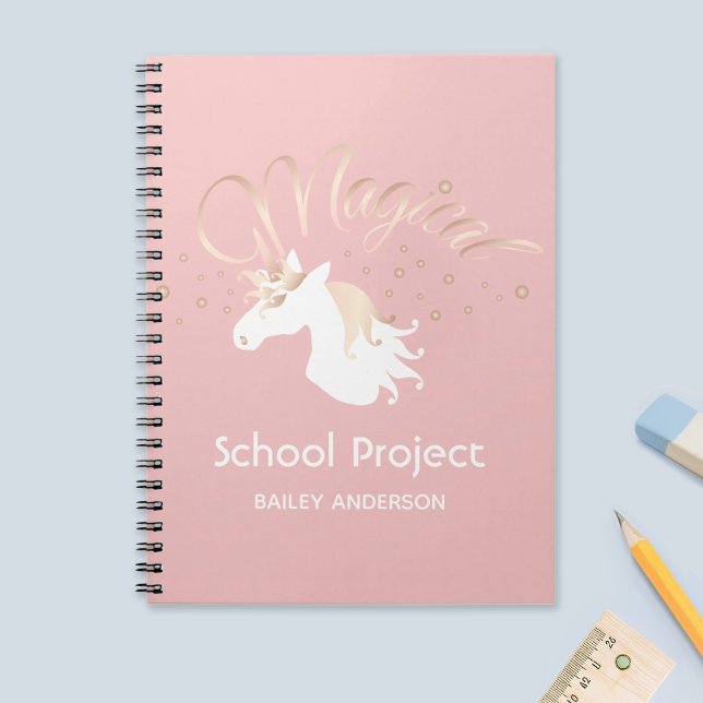 Cuaderno Niños Unicornios Mágicos Rosa-Modernos (Subido por el creador)