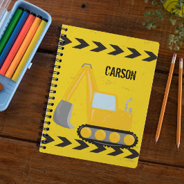 Cuaderno Niños Vehículos de Construcción Excavador Personal