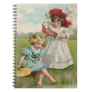 Cuaderno Niños Victorianos Jardín de Verano Vintage Niñas