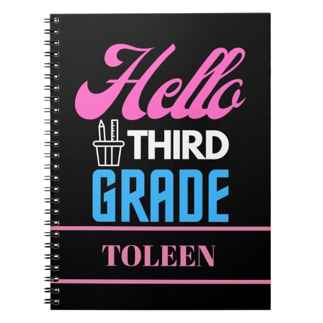 Cuaderno Nivel de tercer grado de Hello personalizado (Frente)