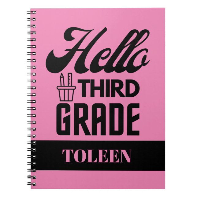 Cuaderno Nivel de tercer grado de Hello personalizado (Frente)