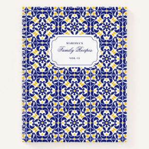 Cuaderno Niveles mediterráneos Recetas de patrón azul y ama