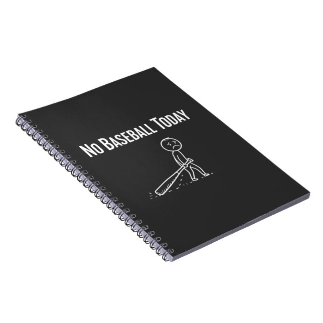 Cuaderno No Baseball Today Sad Stick Figure Baseball lovers (Lado Derecho)