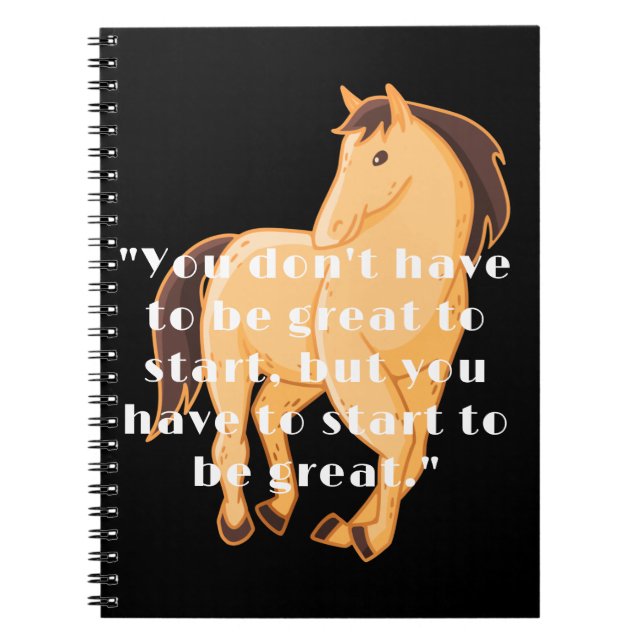 Cuaderno No citas texto de caballo personalizado foto espir (Frente)