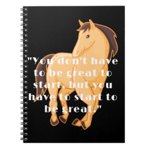 Cuaderno No citas texto personalizado caballo foto espiral