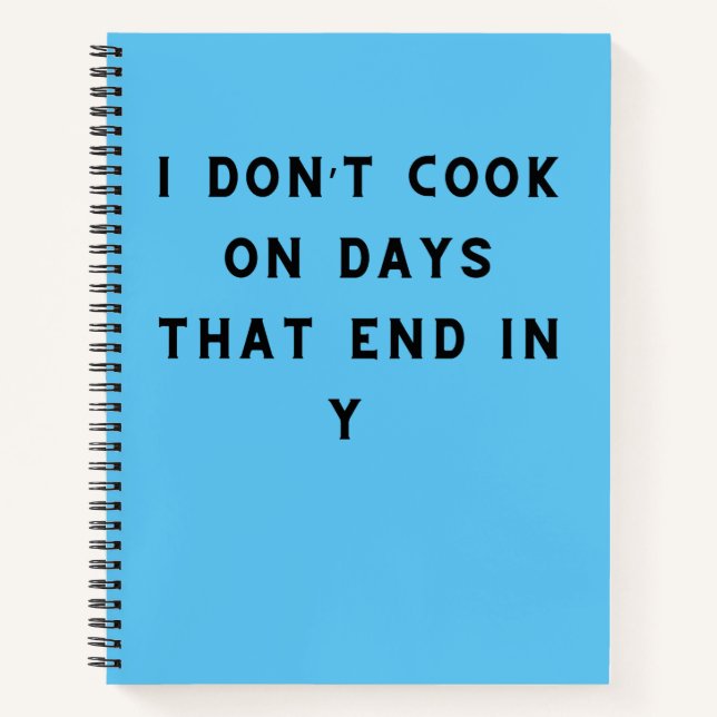 Cuaderno No cocino los días que terminan en Y, cocina diver (Anverso)