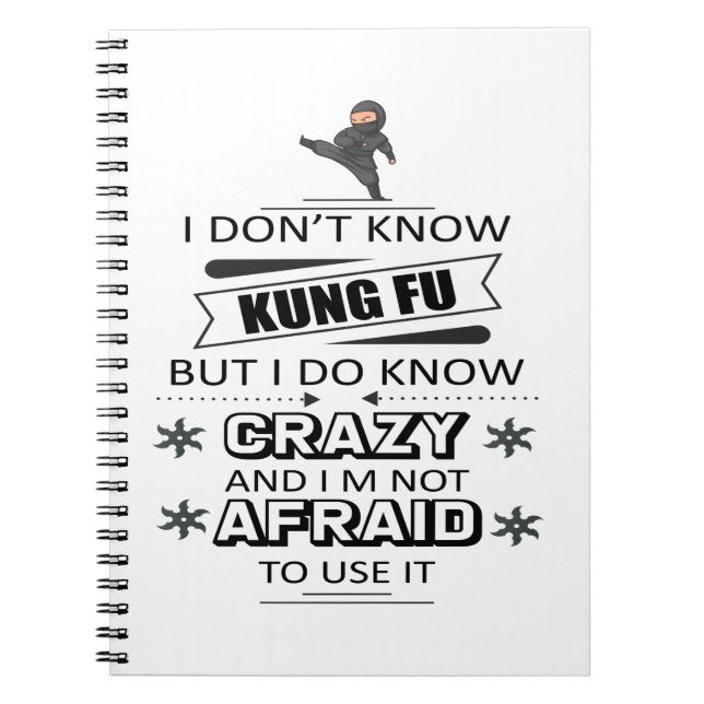 Cuaderno No conozco a Kung Fu pero sí sé loco (Frente)