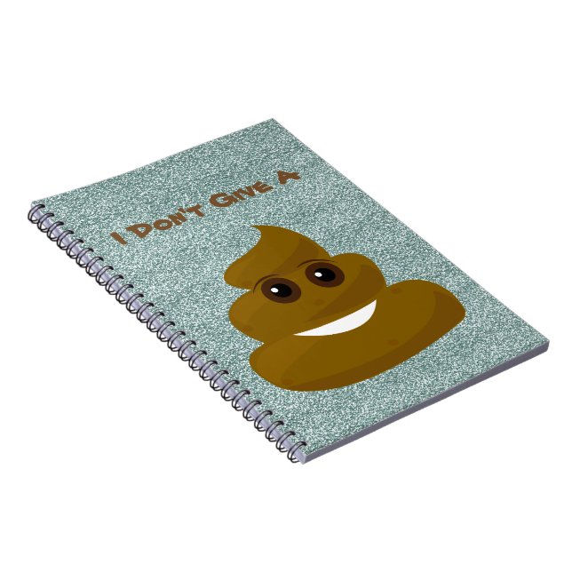 Cuaderno No dé una emoji del purpurina de Poo (Lado Derecho)