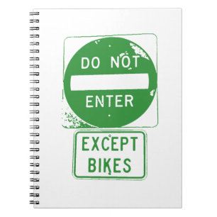Cuaderno No entrar excepto bicicletas