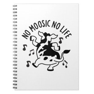 Cuaderno No es Moosic No Life Funny Cow Pun