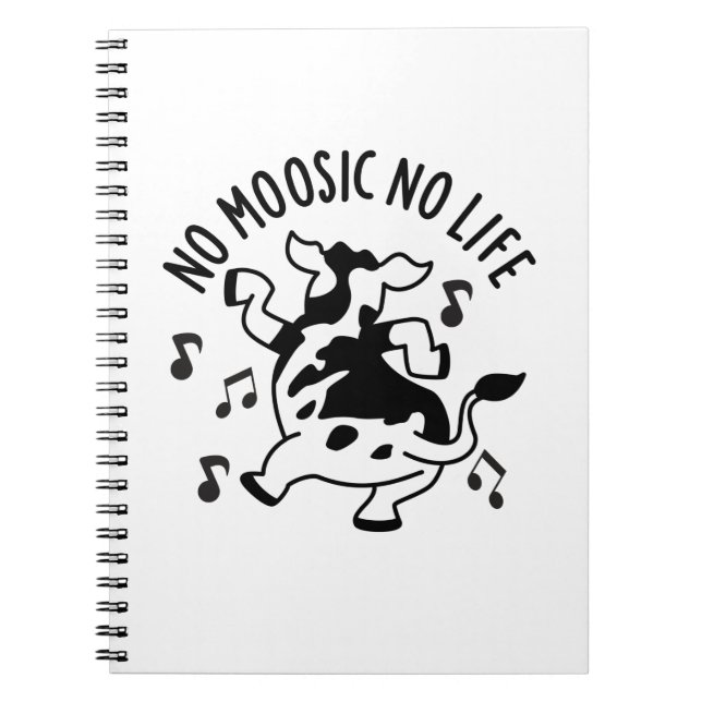 Cuaderno No es Moosic No Life Funny Cow Pun (Frente)