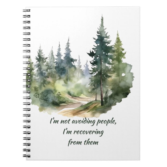 Cuaderno No estoy evitando a la gente, me estoy recuperando (Frente)