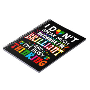 Cuaderno No hablo mucho autismo brillante autista