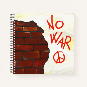 Cuaderno No hay guerra, pintura mural. Ilustracion digital