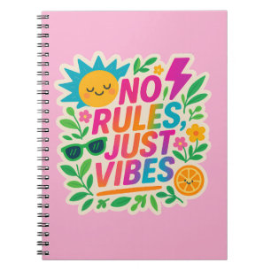 Cuaderno No hay reglas sólo vibraciones - Neon Gradient Kaw