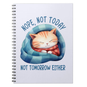 Cuaderno No Hoy, No Mañana: Humor De Gato Introvertido