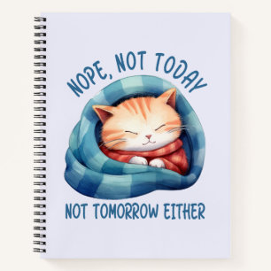 Cuaderno No Hoy, No Mañana: Humor De Gato Introvertido