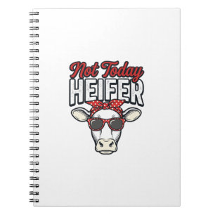 Cuaderno No Hoy Novilla Diseño Divertido Vaca Vintage Vecto