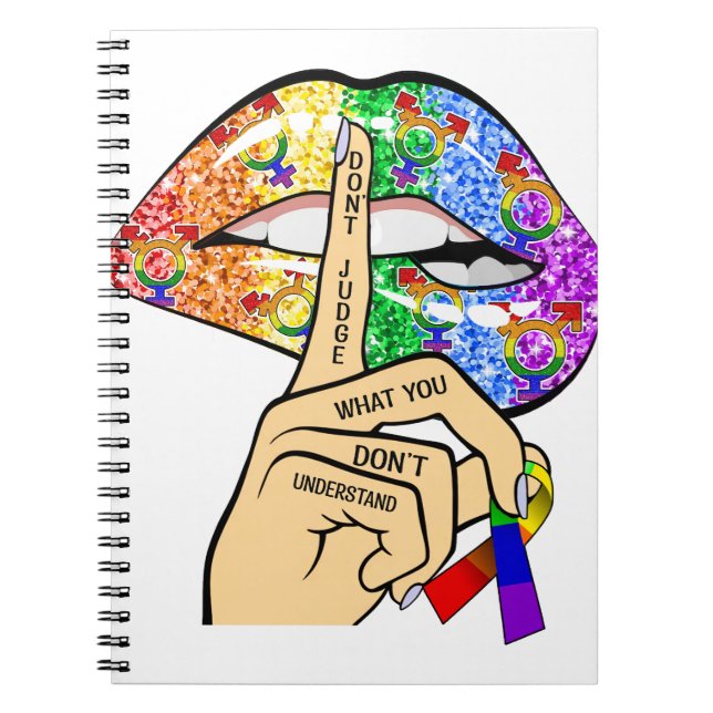 Cuaderno No juzgues lo que no entiendes del orgullo LGBTQIA (Frente)