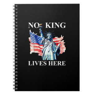 Cuaderno No King Lives en América Bandera Patriótica de Lib