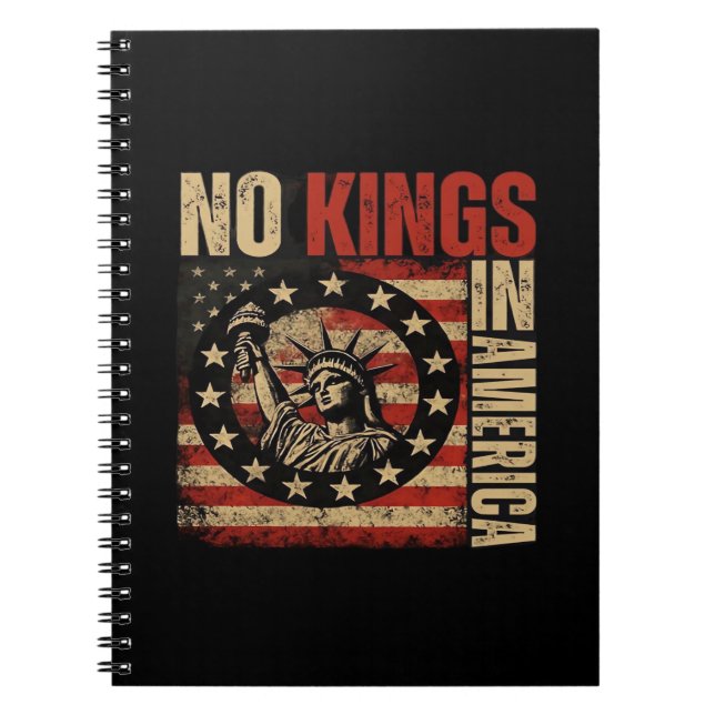 Cuaderno No Kings In America Patriotic Grunge Classic Vinta (Frente)