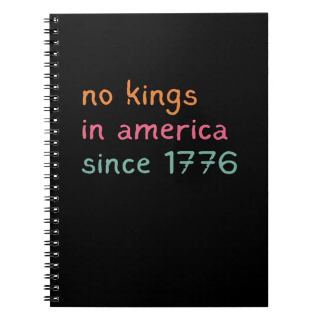 Cuaderno No Kings In America Since 1776 Freedom Anti Crown (Frente)