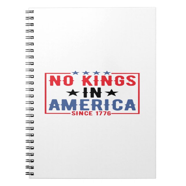 Cuaderno No Kings In America Since 1776 Patriotic Independe (Frente)
