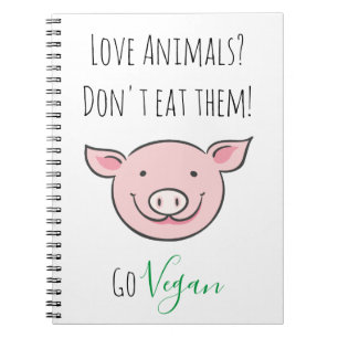 Cuaderno No los comas Vegan con lindos animales de granja p