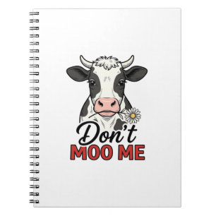 Cuaderno No me moo con gracia Vaca Grabado Vintage