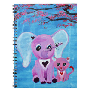 Cuaderno No Me Olvides Elefante Rosa Gato Flor de Cerezo Ar