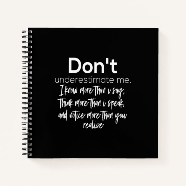 Cuaderno no me subestimes (Anverso)