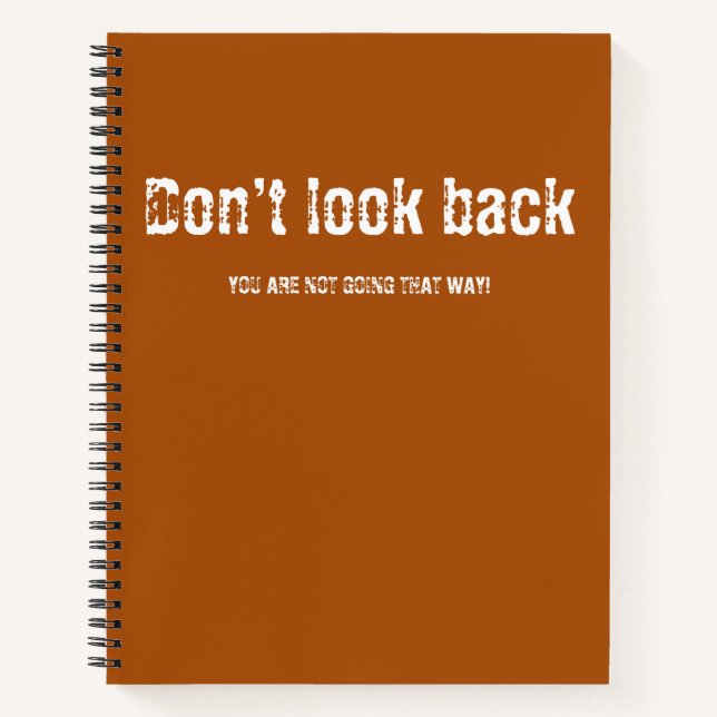 Cuaderno No mirar hacia atrás bloc de notas (Anverso)