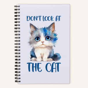 Cuaderno No mires al gato - Adorable gatito azul