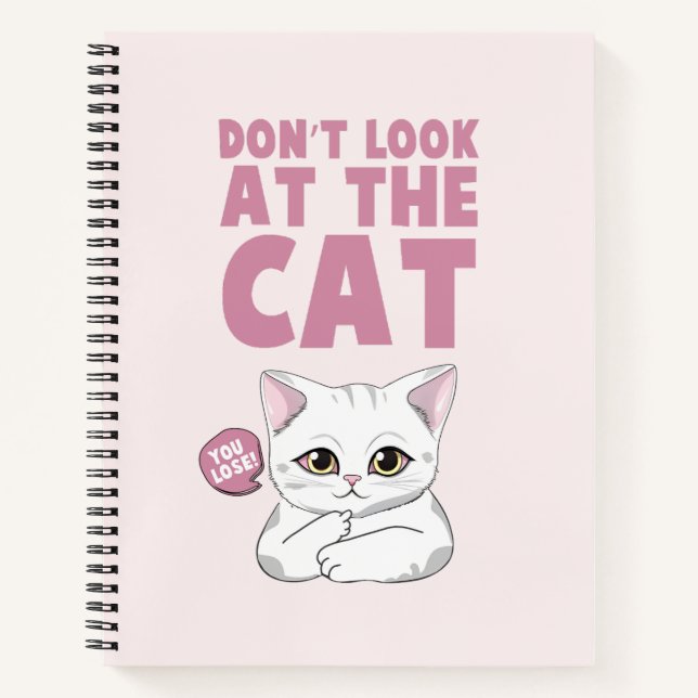 Cuaderno No mires al gato - Gracioso gato blanco (Anverso)